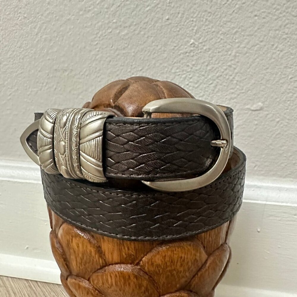 Leatherock braided belt with silver buckle